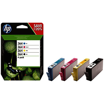 HP 364 Ink Cartridge Multipack, Pack Of 4 HP 364 Ink Cartridge Multipack, Pack Of 4